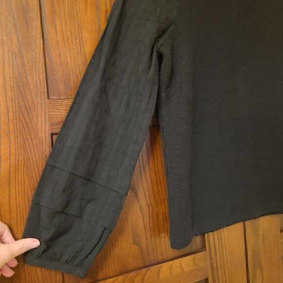 Madewell Weavemix Mockneck Bubble-Sleeve Top - Picture 4 of 9